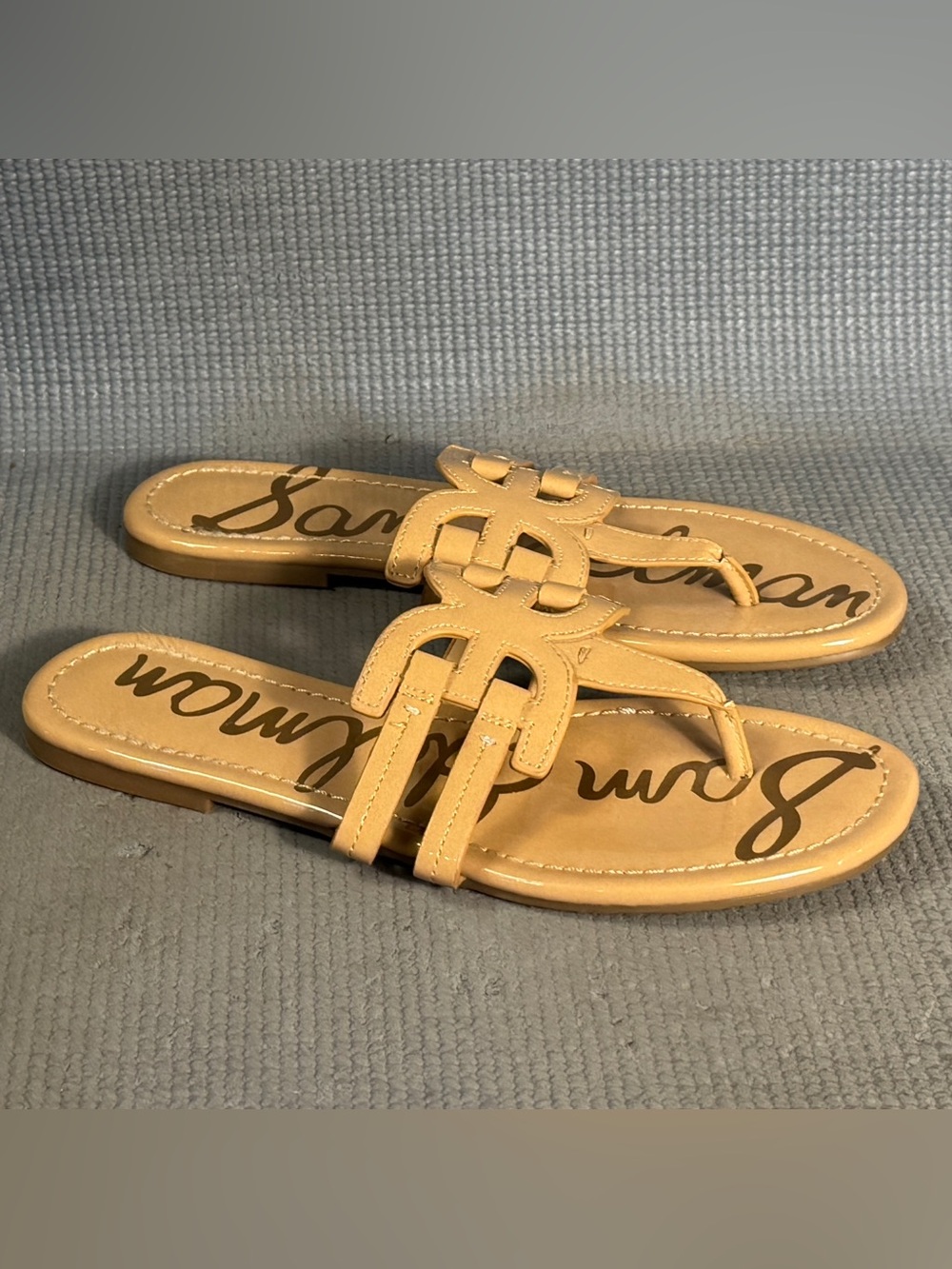 Sam Edelman Cara Thong Sandals Leather Padded Slip-On Flats Women’s Size 8